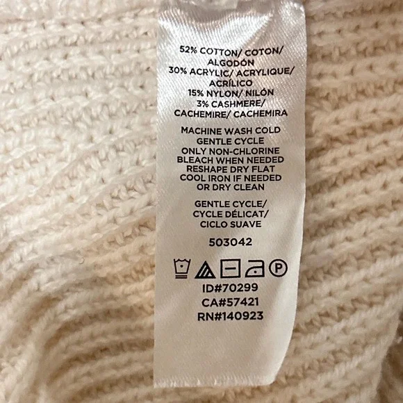 Lou Grey Loft Cream Knit Cowl Neck Sleeveless Tunic Vest Rich Sweater Size S - Picture 4 of 9